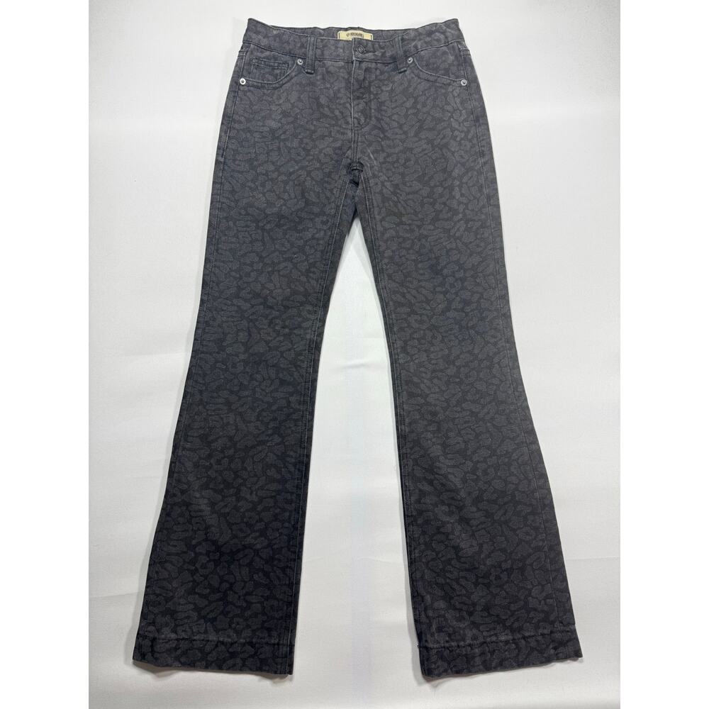 Rock & Roll Denim Youth Girls Trouser Leopard‎ Print Black Jeans - 14 (26x30.5)
